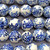 20mm Blue White China Koi Fish Motif Round Porcelain Chinoiserie Beads Per Strand