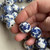 20mm Blue White China Koi Fish Motif Round Porcelain Chinoiserie Beads Per Strand