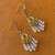 Clear N Gold Fan Tiny Chandelier Earrings Artisan Made in the USA Per Pair