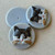27mm Cat Czech Glass Cabochon Kitty Tuxedo Q1 Per Pc