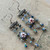 Blue Blossom Cloisonne Chandelier Earrings Artisan Made in the USA Per Pair