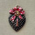 54x35mm Heart with Ribbon Bow Artisan Pendant Black Per Pc