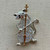 2.25 Inch Cat Playing Cello Brooch Pin Rhinestone Enamel Silver Per Pc
