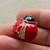 1 Inch Ladybug Brooch Pin Rhinestone Enamel Gold Per Pc