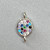 Multicolor CZ Crystal Oval 2 Loop Links 12x7mm Antique Silver Plated Alloy Q2 Per Pkg