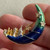 1.5 Inch New York City On The Moon Brooch Pin Rhinestone Enamel Gold Per Pc