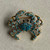 1.5 Inch Aqua Crab Brooch Pin Rhinestone Gold Per Pc
