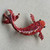 BIG 3 Inch Gold Fish Pendant Brooch Pin Rhinestone Red Koi Per Pc