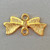 Ribbon Bow 2 Loop Links 20x10mm Gold Plated Alloy Q50 Per Pkg