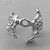Large Rose Vine Bead Caps 14x16x18mm Platinum Plated Alloy Q4 Per Pkg