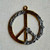 Molten Metal Mix Peace Sign Artisan Stamped Solder Gold Pendant 44mm Per Pc