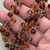 Hickory Beaded Rosary Chain 8mm Crystal Rondelle Antique Silver Plated Per Foot