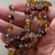 Hickory Beaded Rosary Chain 8mm Crystal Rondelle Antique Silver Plated Per Foot