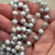 Pemberley Sculpture Beaded Rosary Chain 8mm Crystal Rondelle Antique Silver Plated Per Foot