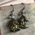 Moss Seed Beaded Mini Birdhouse Earrings Woven Treasures Artisan Made in the USA Per Pair