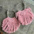 Dusty Pink Macrame Hoop Earrings Threads Of A Kind Artisan Made in the USA Per Pair