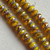 10x7mm Czech Glass Faceted Cruller Beads Amber Chartreuse Fire Polish 25Pcs Per Strand