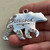 Flower Bear Hand Stamped Pendant Fierce Courage Strength 60mm Per Pc
