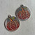 Orange Ombre Patina Leopard Cheetah Fall Pumpkin Pendants Silver Plated 49mm 2Pcs Per Pkg