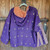 Purple Terracotta Hoodie Jacket Reversible Button Down Kantha Bae One Size Top