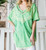 Bright Green Deep V Neck Mineral Washed T-Shirt Crochet Detail Oversized Top Oli&Hali