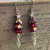 Scarlet Christmas Tree Earrings Silver Artisan Made in the USA Per Pair