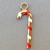 Red White Enamel Candy Cane Charms 26x9mm Gold Plated Alloy Q12 Per Pkg