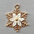 Clear Crystal CZ Rhinestone Christmas Snowflake Charms 21x16mm Gold Plated Brass Q4 Per Pkg