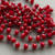 Red Hot Chili Beaded Rosary Chain 8mm Crystal Antique Silver Plated Per Foot