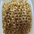 7.5mm Flat Round Chain Soldered Satin Hamilton Gold Plated Brass Per Foot