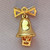 CZ Crystal Bell Charms 20x12mm 18kt Gold Plated Brass Q2 Per Pkg