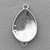 Teardrop Rivoli Setting 2 Loop Links Connectors 25x15mm Antique Silver Plated Alloy Q6 Per Pkg