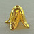4 Petal Flower Bead Caps 17x22mm Gold Plated Brass Q10 Per Pkg