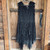 Black Lined Lace Dress No Sleeves Origami