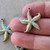 Aquamarine Turquoise Patina Starfish Sea Star Charms 26mm Hand Painted 4Pcs