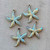 Aquamarine Turquoise Patina Starfish Sea Star Charms 26mm Hand Painted 4Pcs