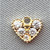 Micro Pave CZ Tiny Heart Rhinestone Charms 6x7mm 18kt Gold Plated Alloy Q4 Per Pkg