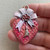 54x35mm Heart with Ribbon Bow Artisan Pendant Pink Per Pc