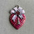 54x35mm Heart with Ribbon Bow Artisan Pendant Pink Per Pc