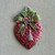 54x35mm Heart with Ribbon Bow Artisan Pendant Strawberry Per Pc