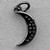 Large Micro Pave CZ Crescent Moon Charms 16x8mm Gunmetal Plated Alloy Q4 Per Pkg