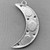 Imitation Turquoise Crescent Moon Pendants 70x50mm Antique Silver Plated Alloy Q1 Per Pkg