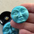 31mm Czech Glass Button Moon BIG Matte Blue AB Q1 Per Pc