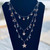 Drops of Stars Necklace Aquamarine Multi Strand Antique Silver Artisan Made Per Pc
