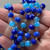 Blue Dolphin Beaded Rosary Chain 8mm Crystal Rondelle Antique Silver Plated Per Foot