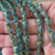 10x9mm Tulip Beads Pressed Flower Czech Glass Gilded Teal 15Pcs Per Strand