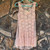 Peach Pink Long Lace Tank Top Crochet Ruffles Sleeveless A'reve Large
