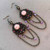 Emmaline Chandelier Earrings Brass Pink Cab Artisan Made in the USA Per Pair