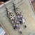 Amethyst Bloom Chandelier Earrings Gunmetal Artisan Made in the USA Pair