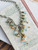 Petals & Patinas Necklace Marigold Hand Painted Bellflowers Brass Chain Artisan Made Per Pc
